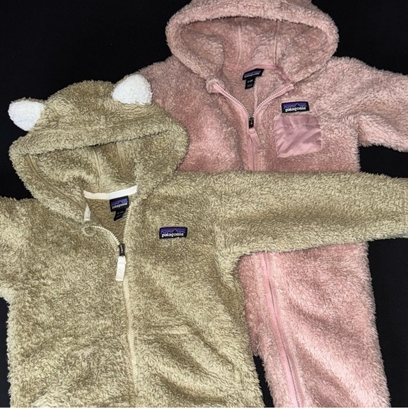 Patagonia Infant Fleece Bunting in Tan and Pink Size 6/12 and 12/18 months - Picture 8 of 10